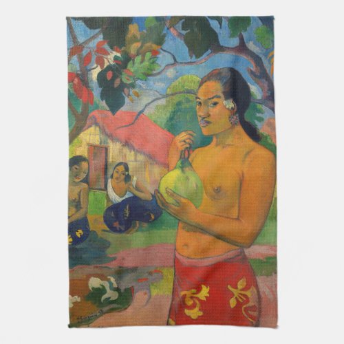 Paul Gauguin _ Woman Holding a Fruit Kitchen Towel