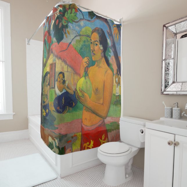 Paul Gauguin - Woman Holding a Fruit Shower Curtain (In Situ)