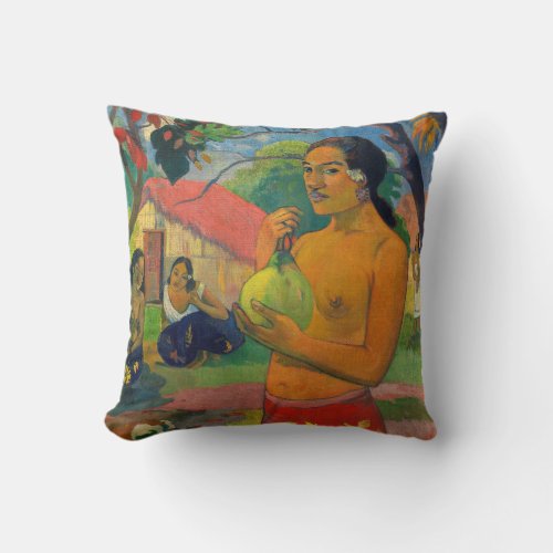 Paul Gauguin _ Woman Holding a Fruit Throw Pillow
