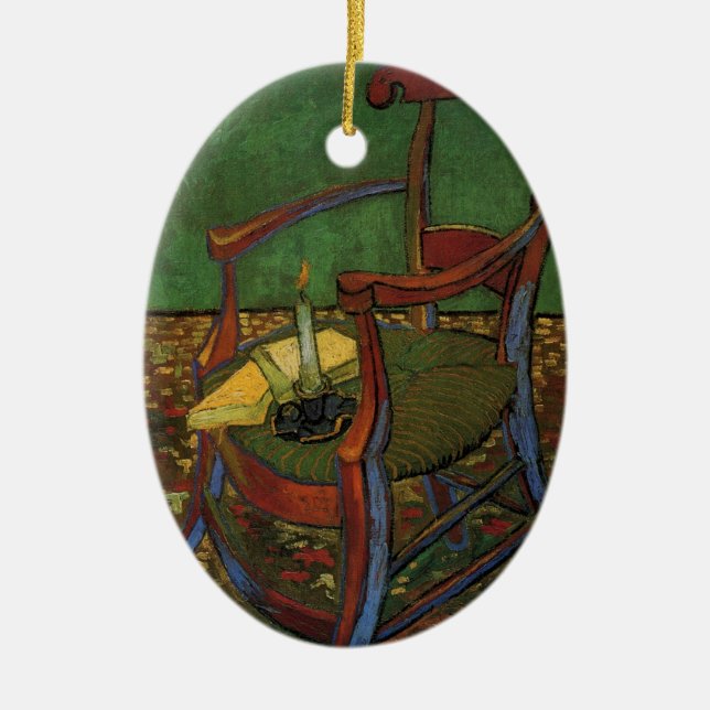 Paul Gauguin's Armchair by Vincent van Gogh Ceramic Ornament (Front)
