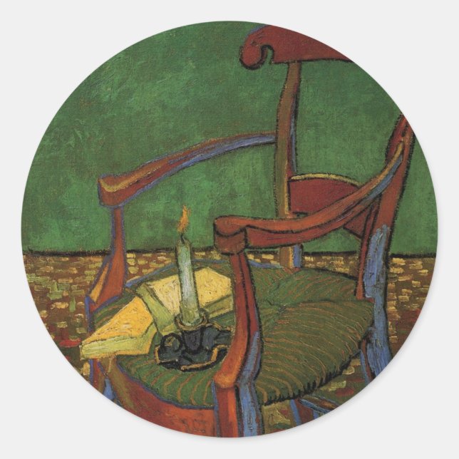 Paul Gauguin's Armchair by Vincent van Gogh Classic Round Sticker (Front)
