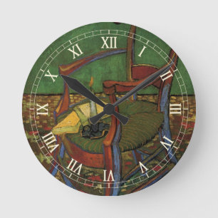 Paul Gauguin's Armchair by Vincent van Gogh Round Clock