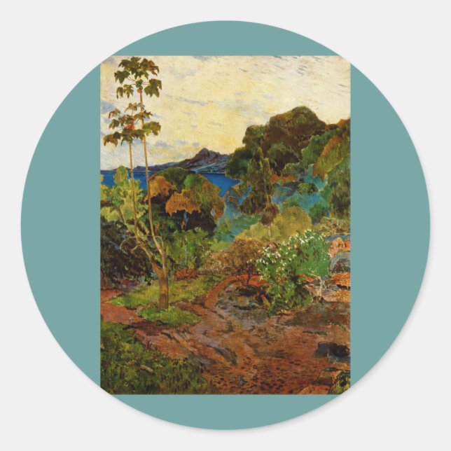 Paul Gauguin's Martinique Landscape (1887) Classic Round Sticker (Front)