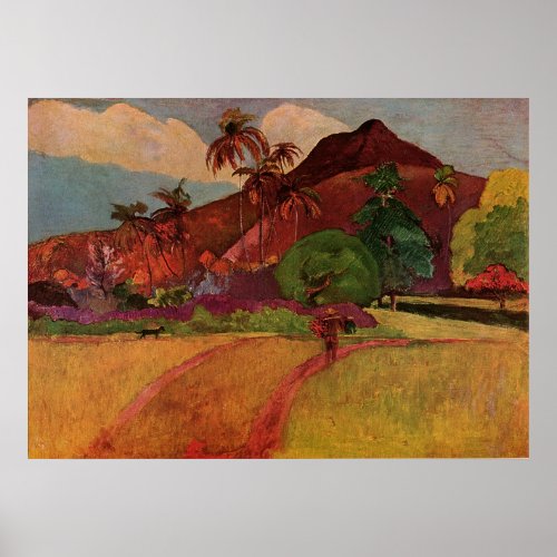 Paul Gauguins Tahitian Landscape 1893 Poster