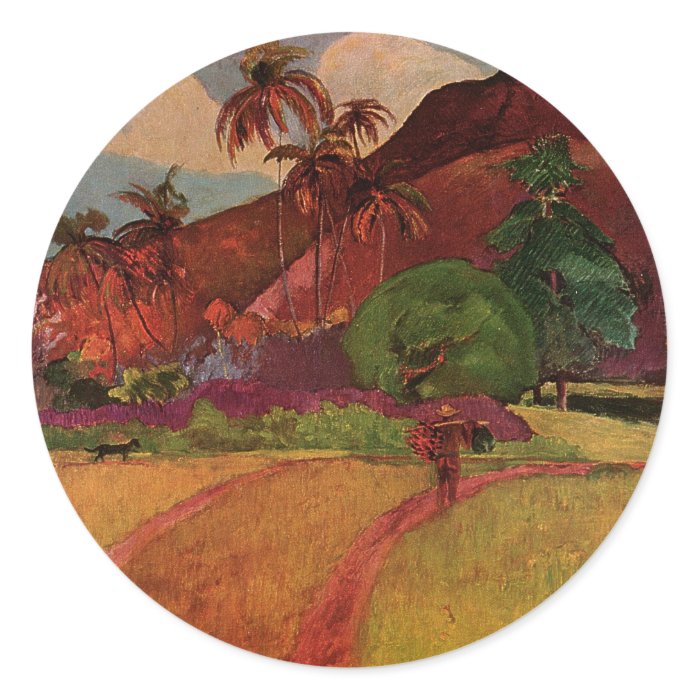 Paul Gauguin's Tahitian Landscape (1893) Sticker