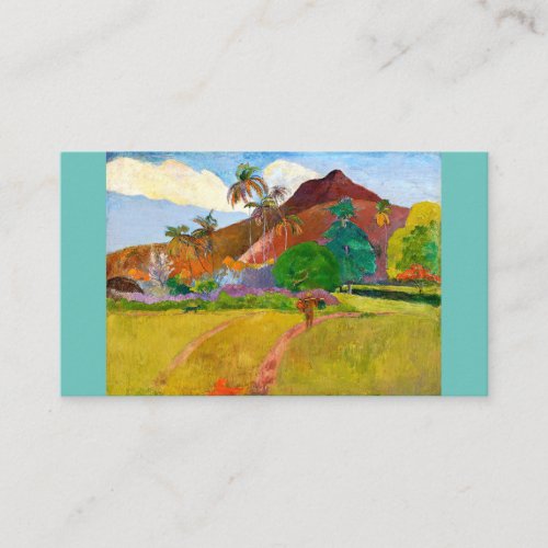 Paul Gauguins Tahitian Landscape famous painting  Business Card