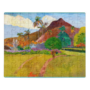 Paul Gauguin's Tahitian Landscape famous painting Jigsaw Puzzle