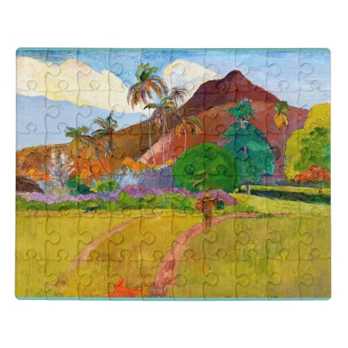 Paul Gauguins Tahitian Landscape famous painting Jigsaw Puzzle