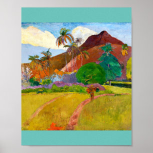 Paul Gauguin's Tahitian Landscape famous painting Poster