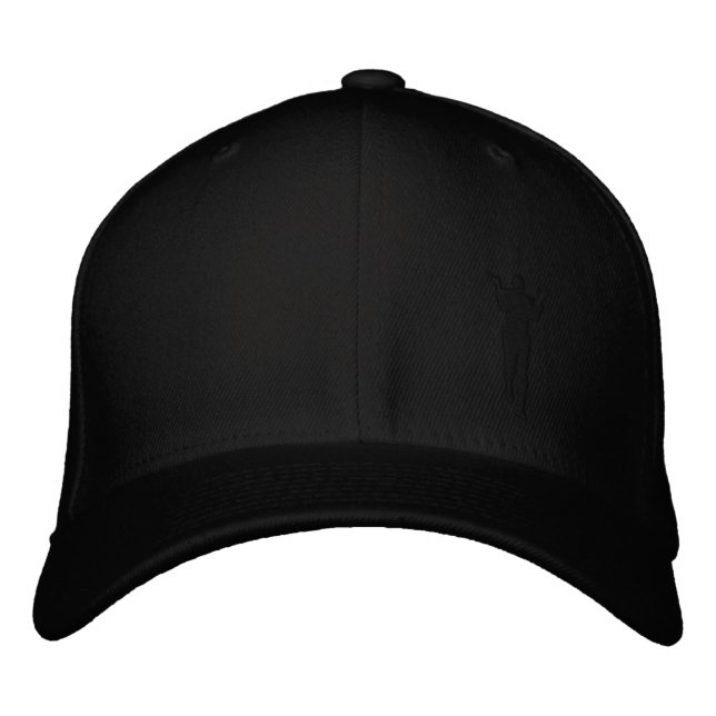 Paul Gear Hat--Black Embroidered Baseball Hat (Front)