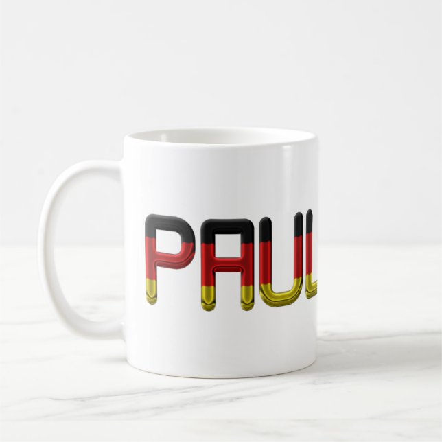 Paul German Flag Name Germany Typography Coffee Mug (Left)