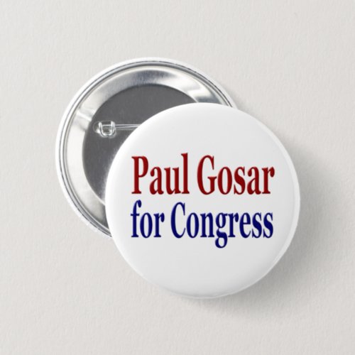 Paul Gosar for Congress red blue text Button