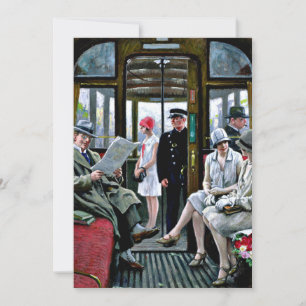 Paul-Gustave Fischer art - Copenhagen Tram, card