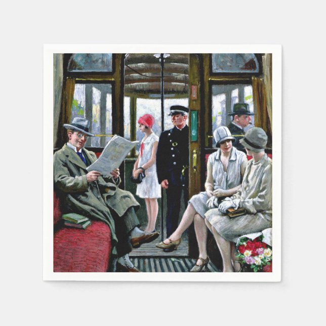 Paul-Gustave Fischer art - Copenhagen Tram Napkins (Front)