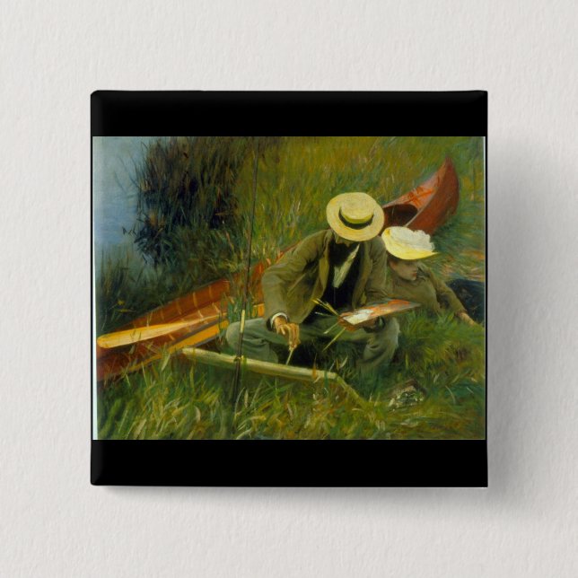 Paul Helieu by John Singer Sargent Pinback Button (Front)