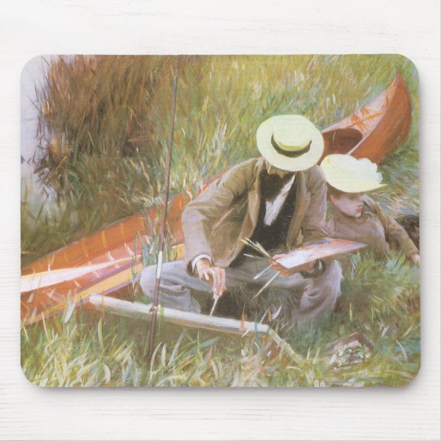 Paul Helleu Sketching with His Wife by JS Sargent Mouse Pad (Front)