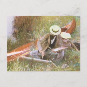 Paul Helleu Sketching with His Wife by JS Sargent Postcard