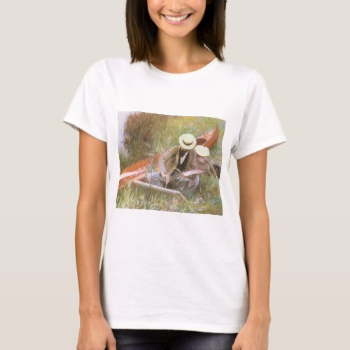 Paul Helleu Sketching with His Wife by JS Sargent T_Shirt