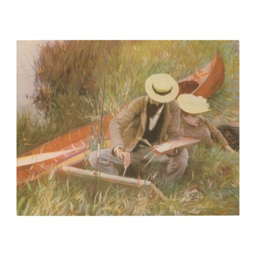 Paul Helleu Sketching with His Wife by JS Sargent Wood Wall Art