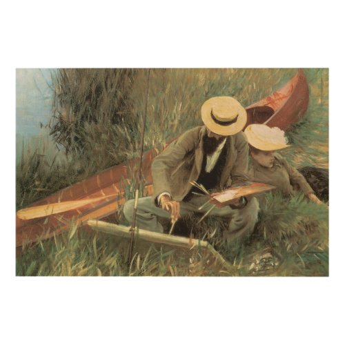 Paul Helleu Sketching with His Wife by JS Sargent Wood Wall Decor