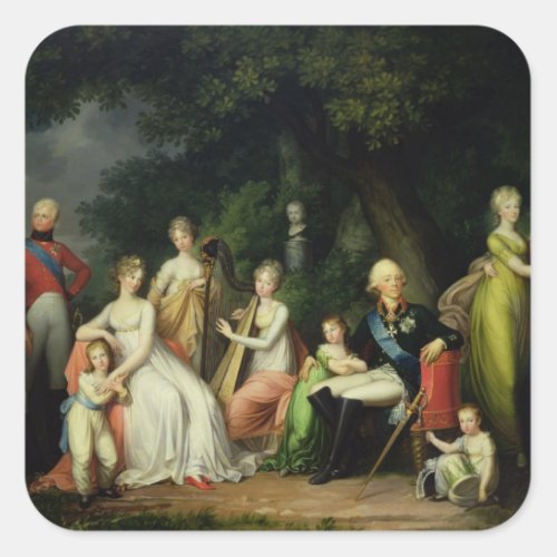 Paul I  Maria Feodorovna  and their Children Square Sticker