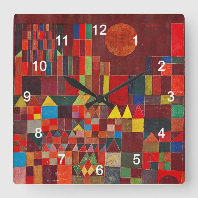 ‘Paul Klee’の 壁 掛 け 計, No.01-2 Square Wall Clock (Front)