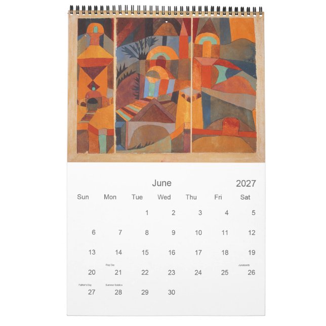 Paul Klee Abstract Geometric Calendar (Jun 2027)