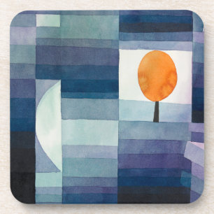 Paul Klee Abstract Tree Blue Painting Beverage Coaster