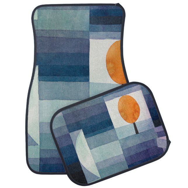 Paul Klee Abstract Tree Blue Painting Car Floor Mat (Set)