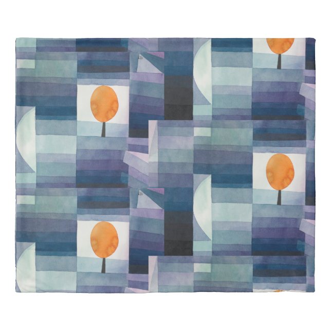 Paul Klee Abstract Tree Blue Painting Duvet Cover (Front)