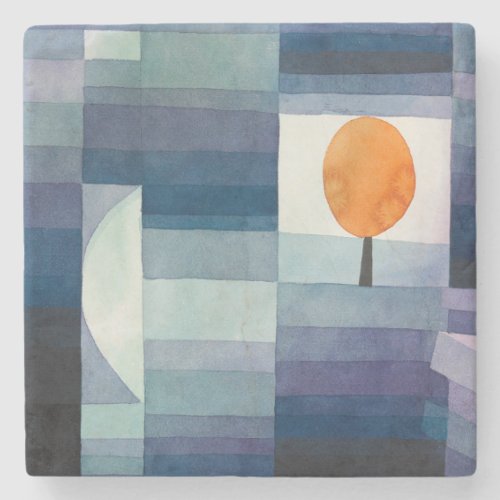 Paul Klee Abstract Tree Blue Painting Stone Coaster