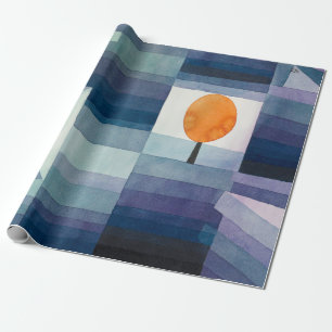Paul Klee Abstract Tree Blue Painting Wrapping Paper