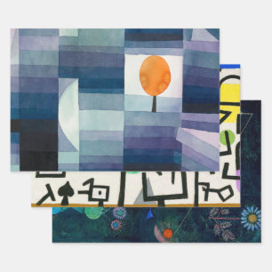 Paul Klee Abstract Tree Blue Painting Wrapping Paper Sheets