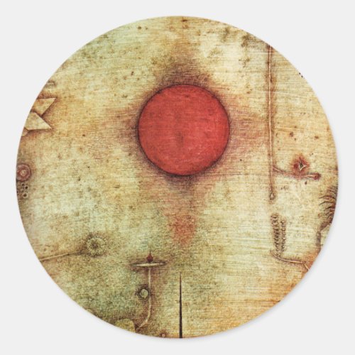 Paul Klee Ad Marginem Painting Classic Round Sticker