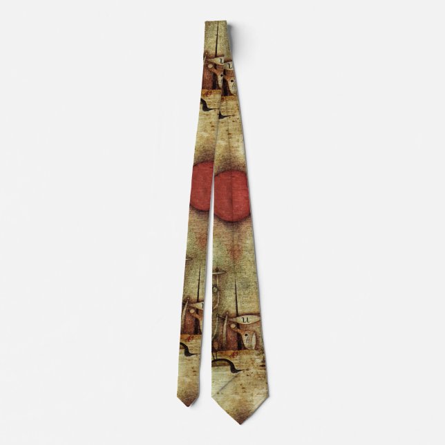 Paul Klee Ad Marginem Painting Neck Tie (Back)