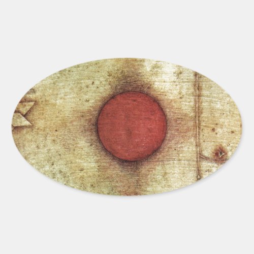 Paul Klee Ad Marginem Painting Oval Sticker