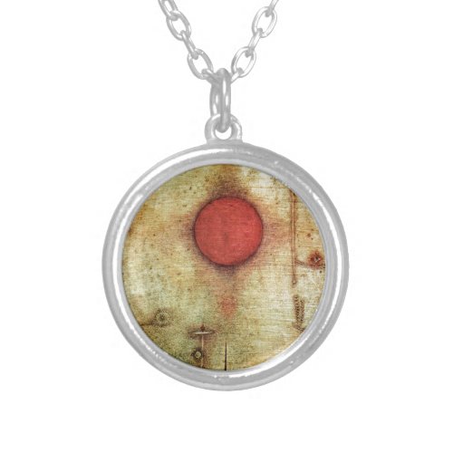 Paul Klee Ad Marginem Painting Silver Plated Necklace