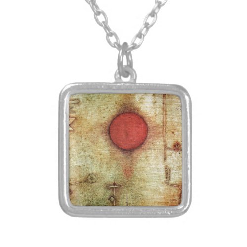 Paul Klee Ad Marginem Painting Silver Plated Necklace