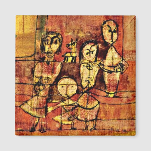 Paul Klee Art Children and Dog Magnet