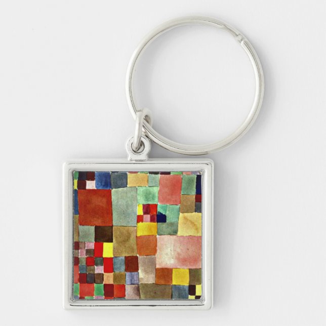 Paul Klee art: Flora on Sand, famous painting Keychain (Front)