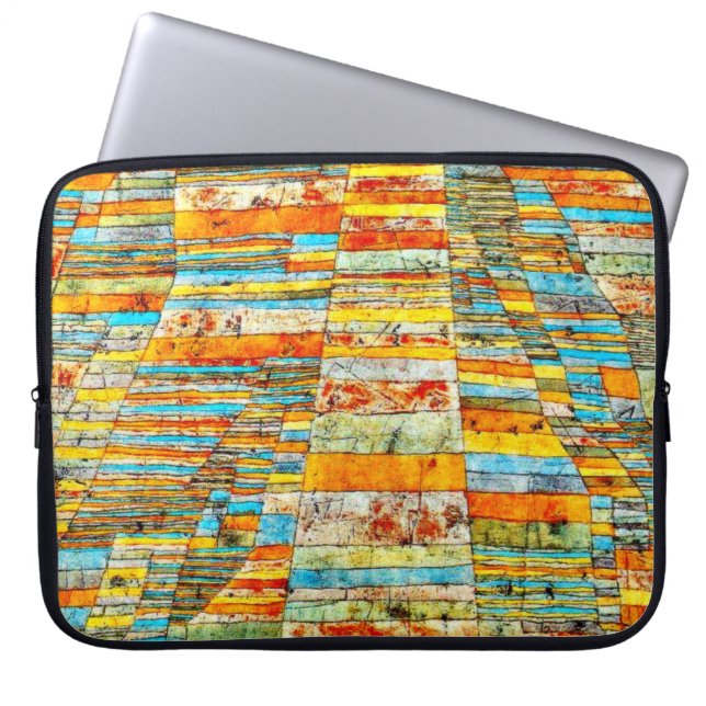 Paul Klee art: Highway and Byways Laptop Sleeve (Front)