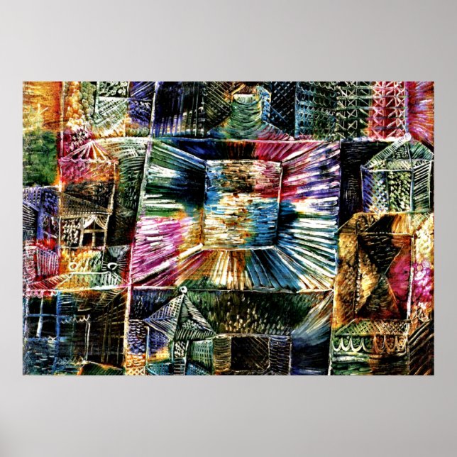 Paul Klee Art: Kiosk Architecture Poster (Front)