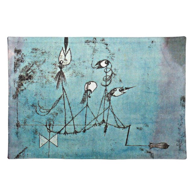 Paul Klee art: Twittering Machine Cloth Placemat (Front)