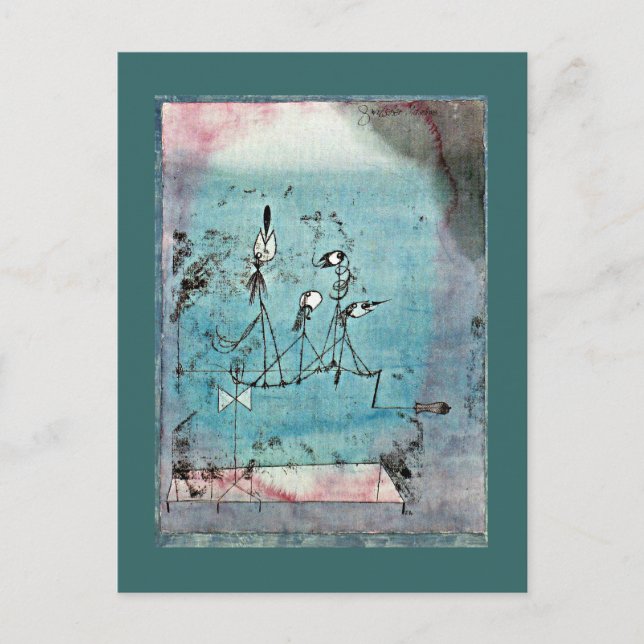 Paul Klee art: Twittering Machine Postcard (Front)