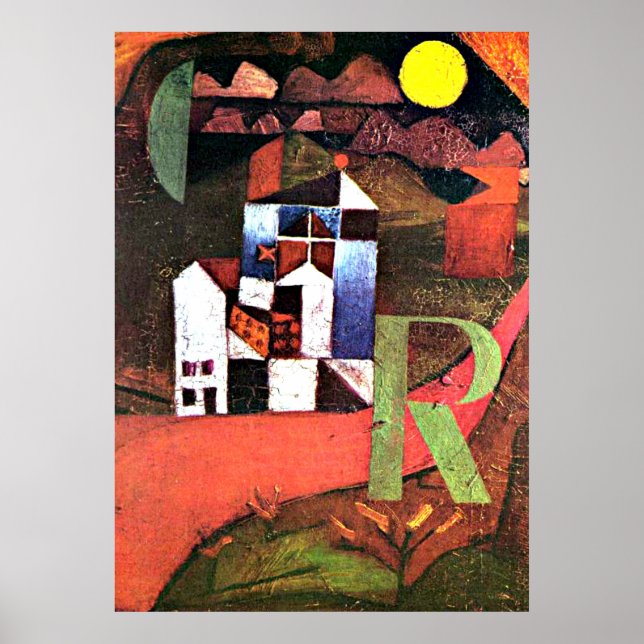 Paul Klee artwork, Villa R Poster (Front)