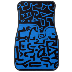 Paul Klee Design Inspired Royal Blue Car Floor Mat