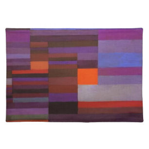Paul Klee Fire In The Evening Abstract Fine Art Cloth Placemat