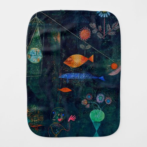 Paul Klee Fish Magic Abstract Painting Graphic Art Baby Burp Cloth