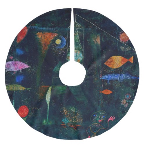 Paul Klee Fish Magic Abstract Painting Graphic Art Brushed Polyester Tree Skirt