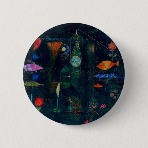 Paul Klee Fish Magic Abstract Painting Graphic Art Button